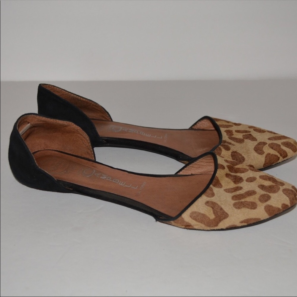 Jeffrey Campbell Leopard Print and Black Flats